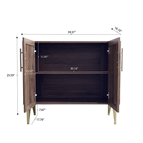 Tilly 39" Modern Sideboard Buffet Cabinet with Storage, Wooden Entryway Credenza Cabinet with Door, Kitchen Buffet Cabinet, Bar Cabinet, Sideboard Buffet for Hallway, Living Room Accent Cabinet