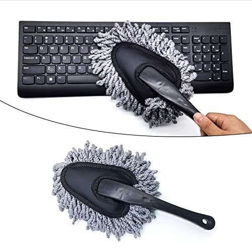 Ajxn 2PCS Super Soft Microfiber Car Dash Duster Brush for Car Cleaning Home Kitchen Computer Cleaning Brush Dusting Tool(Grey)