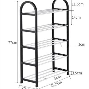 GILIGEGE 5-Layer Shoe Rack, Multi-Layer Assembly Simple Shoe Rack, Household Multifunctional Shoe Rack, Simple, Practical and Economical Shoe Cabineta Storage Pink Dish Rack (White, One Size)