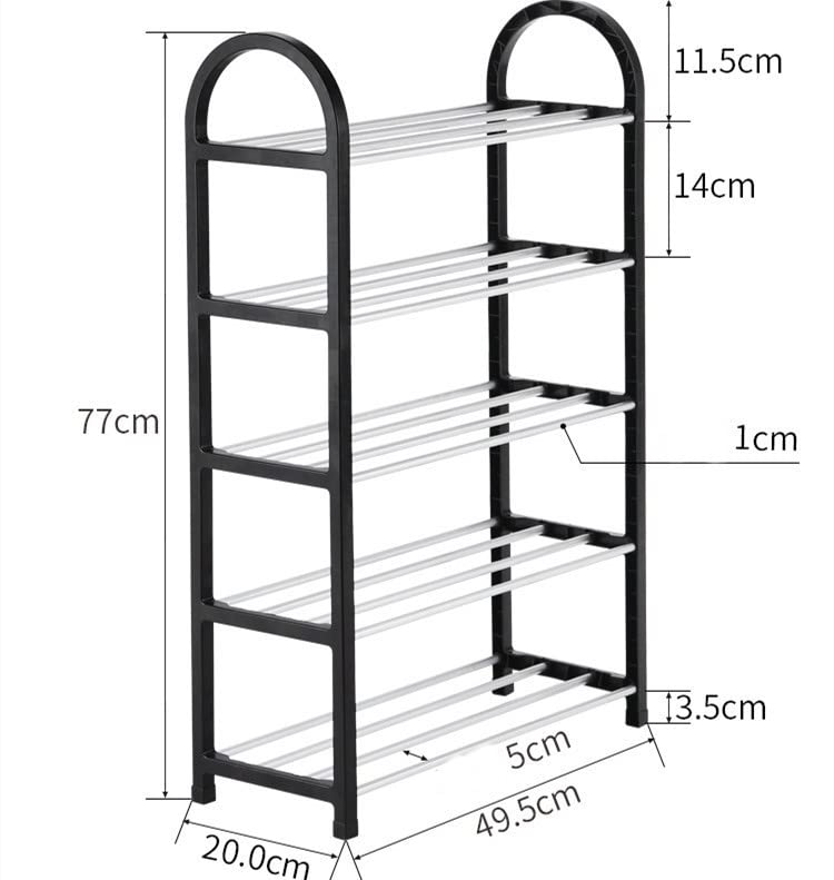 GILIGEGE 5-Layer Shoe Rack, Multi-Layer Assembly Simple Shoe Rack, Household Multifunctional Shoe Rack, Simple, Practical and Economical Shoe Cabineta Storage Pink Dish Rack (White, One Size)