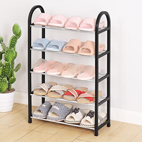 GILIGEGE 5-Layer Shoe Rack, Multi-Layer Assembly Simple Shoe Rack, Household Multifunctional Shoe Rack, Simple, Practical and Economical Shoe Cabineta Storage Pink Dish Rack (White, One Size)