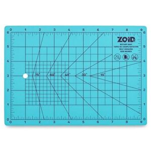 zoid 9" x 6" self-healing cutting mat, pvc grid mat, crafting and sewing mat for multiple projects, arts and crafts, silhouette cutting, cyan/purple bp