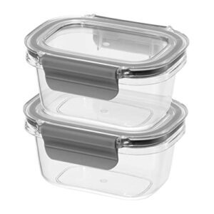 oggi clarity leak-proof airtight food storage containers - set of 2, ultra clear, bpa free, sealable container with lid, ideal kitchen organization, perfect meal prep containers. 12oz/350ml
