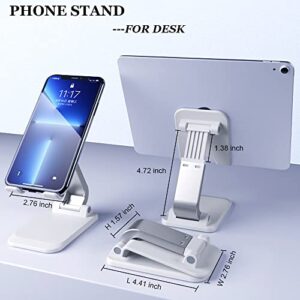 2-Pack Foldable Phone Stand for Desk, Adjustable Height Angle Phone Holder, Portable Desktop Cell Phone Stand iPhone Stand Phone Cradle Mount Dock Compatible with Smartphones/Tablets
