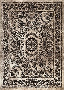 l'baiet emilia black beige oriental floral pattern traditional classic indoor 8' x 10' area rug