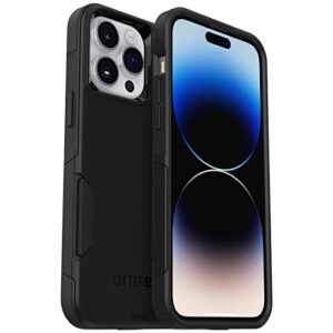otterbox iphone 14 pro max commuter series case - black, slim & tough, pocket-friendly, with port protection