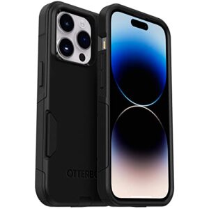 otterbox iphone 14 pro commuter series case - black , slim & tough, pocket-friendly, with port protection