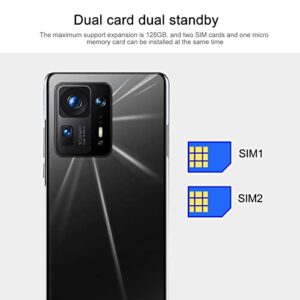 Diydeg 5G Unlocked Smartphone for Android 12, Dual SIM Unlocked Cell Phone with 7.3in Screen, 128GB Expandable Storage, 16GB RAM 1T ROM, 48MP 72MP Camera, 7300mAh Battery, Face Recognition(Black)