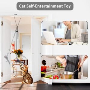 Oziral Interactive Cat Feather Toys, 15 Pack Self-Play Hanging Door Cat Mice Toys Hanging Interactive Cat Toys for Indoor Cats Kitten Play Chase Exercise, Cat Teaser Toy Mice Toys