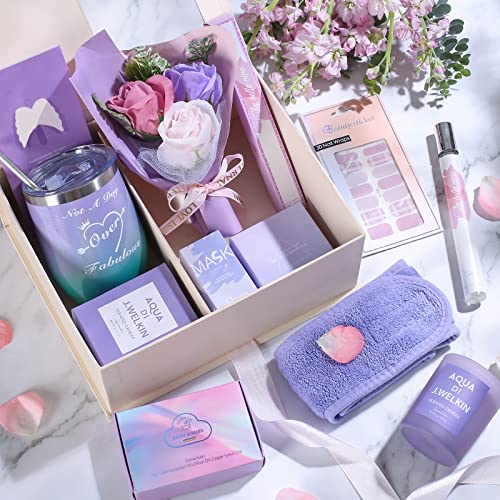 AYGXU Birthday Gifts for women,graduation gifts,Gift basket for women, Gifts for Her Girlfriend Mom,Bridesmaid gifts, Wine Tumbler gift set, Relaxing Spa Gift Box Basket, Care Package gift set.