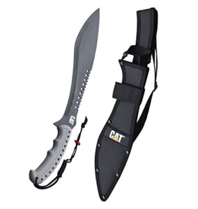 cat machete with shoulder strap sheath,19 inch, stainless steel blade knife with ergonomic comfort tool handle, cut, chop, clear brush, garden, outdoors, camping black silver - 240395