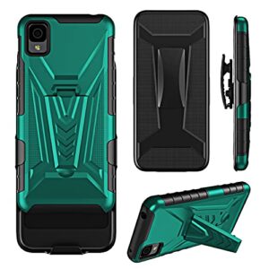 YISPIRIN for Alcatel TCL 30 Z T602DL Case with Clip Holster TCL LE 2022 Case with Screen Protector, Military Grade Protection Shockproof Phone Case Cover Built-in Kickstand Compatible with TCL 30Z