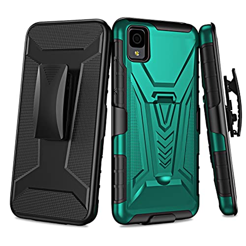 YISPIRIN for Alcatel TCL 30 Z T602DL Case with Clip Holster TCL LE 2022 Case with Screen Protector, Military Grade Protection Shockproof Phone Case Cover Built-in Kickstand Compatible with TCL 30Z