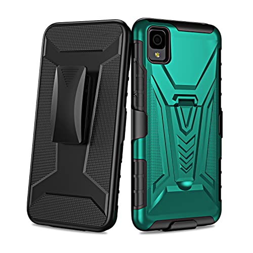 YISPIRIN for Alcatel TCL 30 Z T602DL Case with Clip Holster TCL LE 2022 Case with Screen Protector, Military Grade Protection Shockproof Phone Case Cover Built-in Kickstand Compatible with TCL 30Z