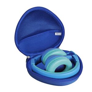 hermitshell hard travel case for iclever hs19 kids headphones (blue)