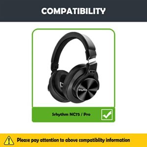 HTINDUSTRY Supreme Comfort Replacement Ear Pads Cushion,Headphone Earpads Compatible with Srhythm NC75 Pro NC 75 Headphones