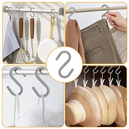 NUTJAM 2 Pcs S Hooks for Hanging Heavy Duty S Shaped Hooks Metal Closet Hooks with Foam Protective Layer for Hanging Hangers Closet Rod Jewelry Pants Clothes Belts Ties Bags Towels