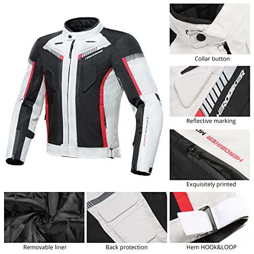 HEROBIKER Motorcycle Jacket Motocross Riding Jackets Motorbike CE Armor Windproof Riding Clothing Protective Gear Waterproof