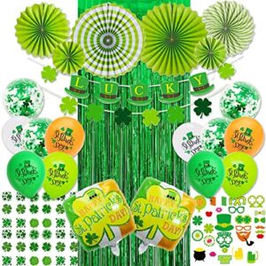 LayYun Party Hanging Paper Fans Set of 6, Round Pattern Paper Garlands Decoration for Birthday Bridal Wedding Baby Shower Graduation Events Accessories, Green