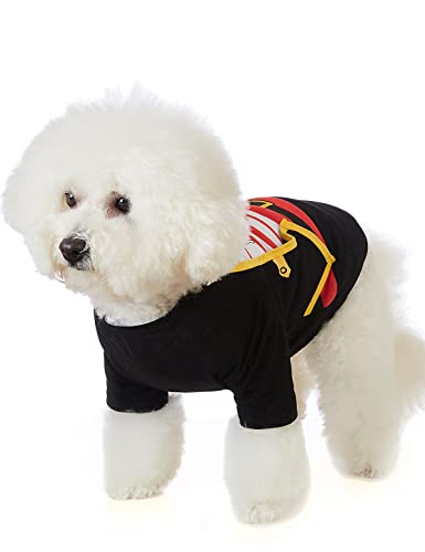 Coomour Halloween Dog Hoodies Pirate Pet Clothes Cotton Dogs Sweatersshirts for Small Medium Dogs Hooded Puppy Outfit Shirts (M)