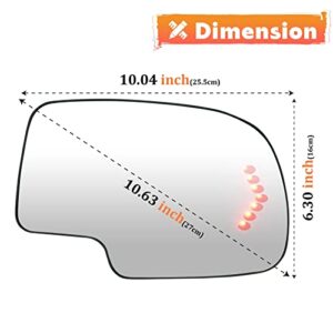 Left & Right Side Heated Mirror Glass with Turn Signal 2003-2006 Cadillac Escalade ESV EXT Chevy Avalanche Silverado Suburban Tahoe for GMC Sierra Yukon Classic 1500 2500 3500 HD for 2 PIN & 4 PIN