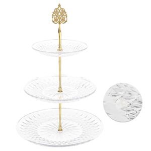 lucky will 3 tier acrylic cupcake stand dessert serving tray for birthday tea afternoon cake stand for kid's party supplies favors wine festival