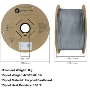 2.85mm(3mm) Polymaker PolyCast Filament 2.85mm for Investment Casting 3kg - 3D Printer Filament for Lost Wax Investment Casting, Similar to Wax Filament for Metal Casting Plaster