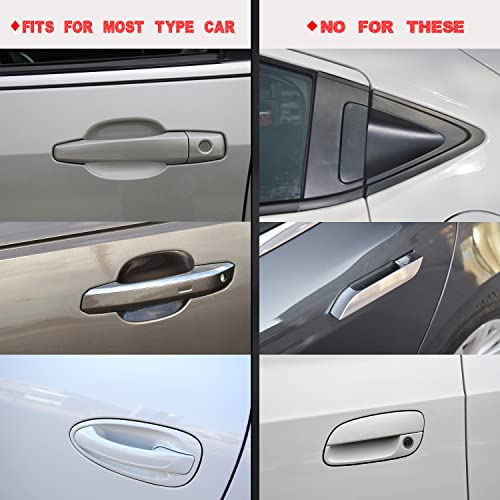 Grafken 8Pcs Universal 3D Carbon Fiber Car Door Handle Sticker Scratches Protective Films, Self-Adhesive Car Door Bowl Protection Stickers Fit All Car Models, black, M