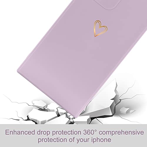 Wirvyuer for Samsung Galaxy S22 Ultra Case Cute Slim Shockproof Phone Case with Wireless Charging Support and Protection, Purple