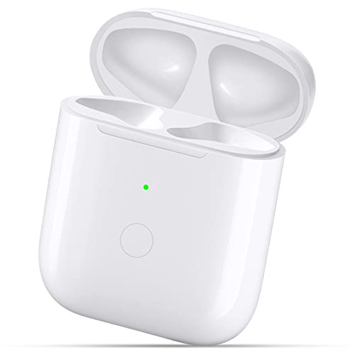 Wireless Charging Case Replacement Compatible with Airpods 1 2 - Charger Case Only for AirPod 1st / 2nd Generation, Support Bluetooth Pairing Sync Button, No Air Pods, White