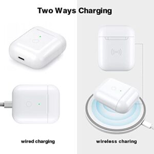 Wireless Charging Case Replacement Compatible with Airpods 1 2 - Charger Case Only for AirPod 1st / 2nd Generation, Support Bluetooth Pairing Sync Button, No Air Pods, White