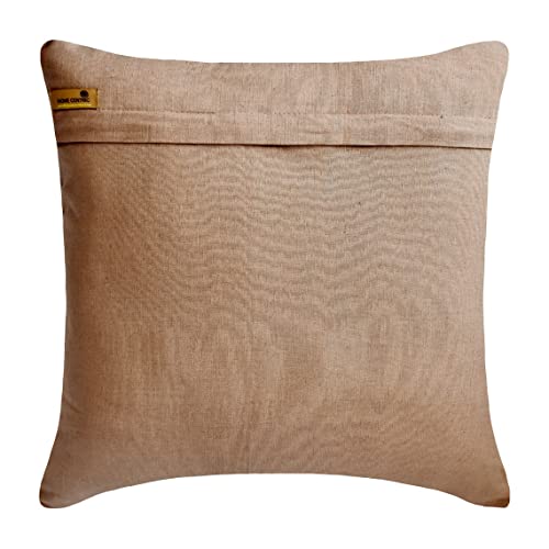 The HomeCentric Decorative Copper 22"x22" (55x55 cm) Throw Pillow Covers, Jacquard Silk Textured, Foil & Bead Throw Pillows for Sofa, Geometric Pattern Modern Style Easter - Burnished Glow