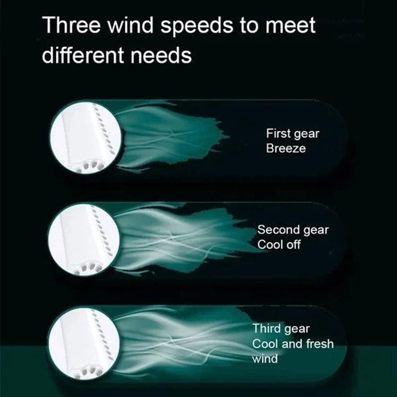 Adjustable Portable Neck Fan, 360° Surrounding Air Movement Leafless Neck Fan Wearable Personal Fan Mini Bladeless Neck Fan Hands Free Bladeless Fan Rechargeable Headphone Design USB Fan (1PC, White)