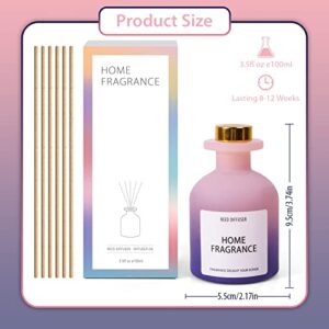 Reed Diffuser, Reed Diffuser Set, Oil Diffuser with 6 Reed Sticks, Home Fragrance Products Midsummer Night 3.4oz/100ml Valentines Day Gifts for her