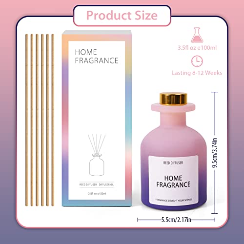 Reed Diffuser, Reed Diffuser Set, Oil Diffuser with 6 Reed Sticks, Home Fragrance Products Midsummer Night 3.4oz/100ml Valentines Day Gifts for her