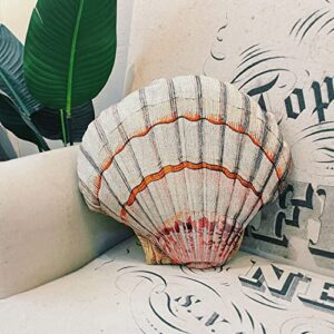 Flooreal Seashell Shape Decorative Cushion Throw Pillow 17.7" 3D Plush for Home Sofa Couch Bed Office Car Sea Ocean Conch 100% Polyester