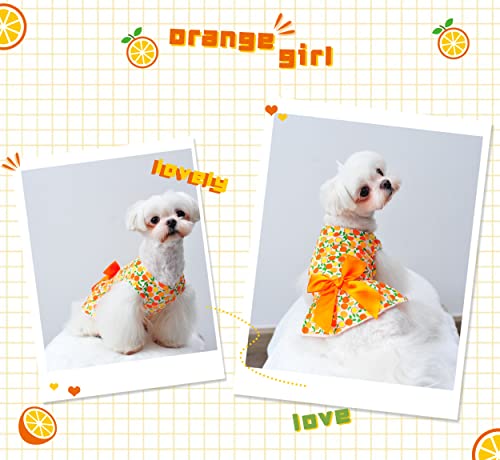 MSNFOASM 3-Pack Cherry Lemon Pineapple Print Dog Dress,Doggie Tank Top Vest Dresses,Holiday Cat Outfits,Soft Clothes for Small Dogs Girl(Small)