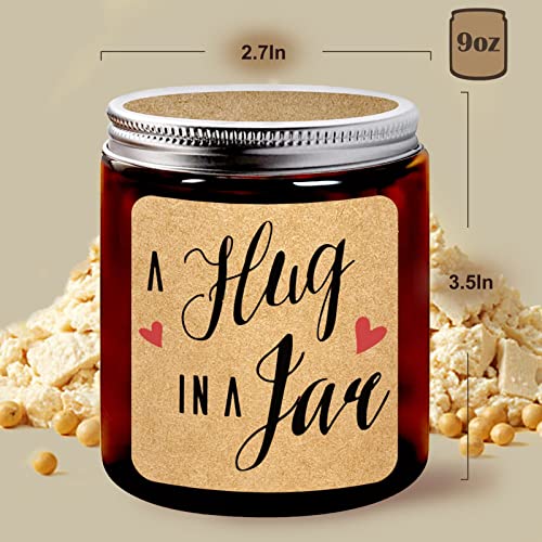 Warm Hug in A Jar Candle Premium Soy Wax Scented Candles for Home, Thinking of You Gift Candles Feel Better Cheer Up Get Well Soon Gifts for Women Relaxation, Stress Relief, Meditation, Bath