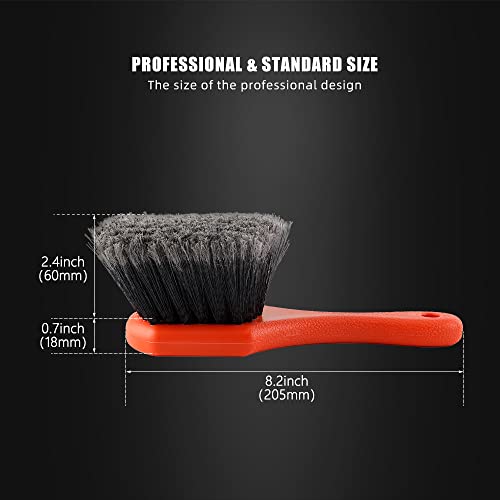 SPTA Wheel & Tire Brush, Soft Bristle Car Wash Brush for Car Rim, Interior & Exterior Surface Cleaning Brush, Clean Tires and Release Dirt, Soft Handle for Easy Scrubbing