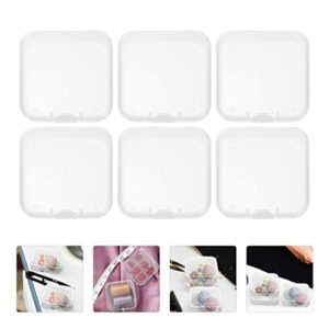 COHEALI Small Containers Craft Storage Jewelry Display Box 6pcs Plastic Clear Beads Storage Containers Square Sewing Box Parts Boxes Clear Organizer Box Small Plastic Containers