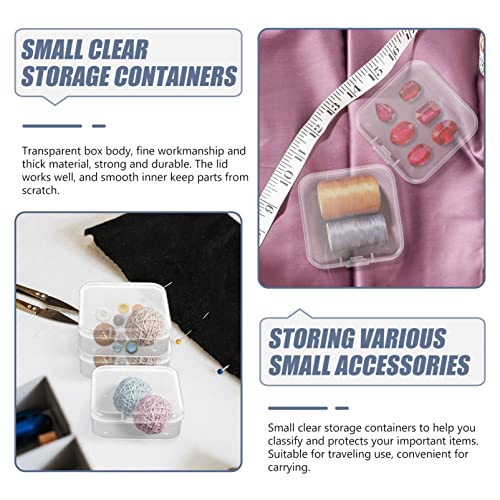 COHEALI Small Containers Craft Storage Jewelry Display Box 6pcs Plastic Clear Beads Storage Containers Square Sewing Box Parts Boxes Clear Organizer Box Small Plastic Containers