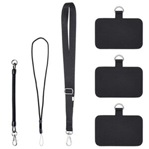 Eco-Fused Phone Straps - 3X Adjustable Neck, Wrist Strap and Stretchy Tether with Phone Pads - Universal Lanyards Holds All Smartphones with Full Coverage Cases