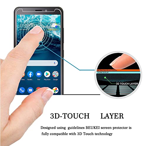 beukei (3 Pack) Compatible for Nokia C100 Screen Protector Tempered Glass,Touch Sensitive,Case Friendly, 9H Hardness