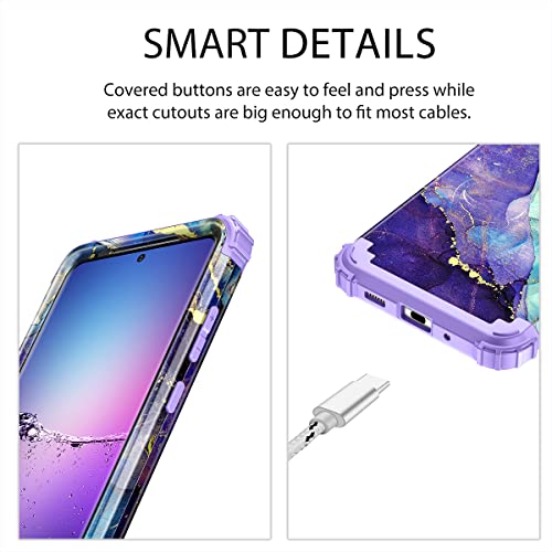 Rancase Compatible with Galaxy S20 Ultra Case,Three Layer Heavy Duty Shockproof Protection Hard Plastic Bumper +Soft Silicone Rubber Protective Case for Samsung Galaxy S20 Ultra 6.9 inch,Purple