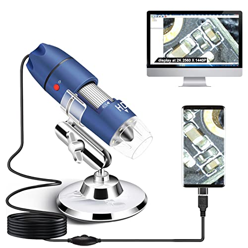 Ninyoon 2K USB Digital Microscope for Android PC, 40-1000X Microscope Super HD Endoscope Magnifier Camera Compatible with Android Cellphone and Tablet Windows Mac Chrome Linux - Not for iPhone iPad