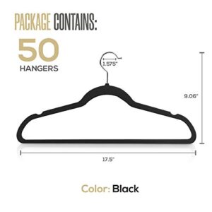 Utopia Home Premium Durable & Slim 70 Pack Hangers - Wooden Hanger Pack of 20 & Velvet Hangers Black Pack of 50. Space Saving, Heavy Duty & Non Slip with Shoulder Grooves.