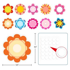 SICOHOME Cutouts for Classroom,Summer Bulletin Board Decorations,Flowers Classroom Cutout Decoration,Summer Decorations for Classroom,Flower Cut-Outs for Bulletin Board Classroom School Decoration