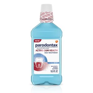 parodontax active gum health mouthwash, antiplaque and antigingivitis mouthwash, mint, 16.9 fl oz