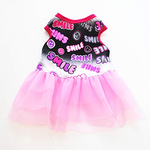 Dress Summer Letter Print Cat Pet Dog Dress Dog Clothes Breathable Pet Skirt Girl Dog Clothes for Small Dogs Christmas