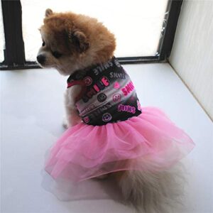 Dress Summer Letter Print Cat Pet Dog Dress Dog Clothes Breathable Pet Skirt Girl Dog Clothes for Small Dogs Christmas